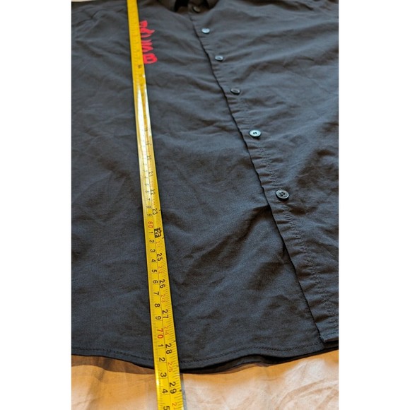 H&M Mens Large Shirt Black GATS.B Jack Sparrow Skeleton Hustla Blinged Back Hit! - Picture 8 of 8